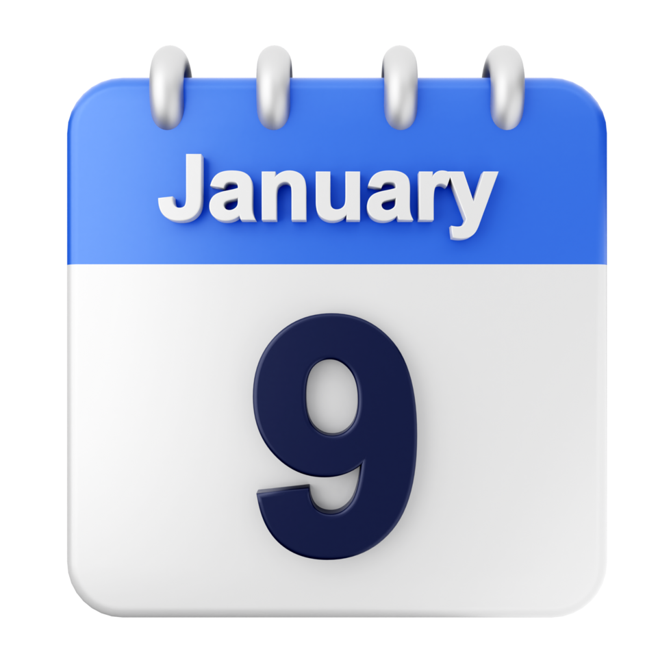 January 9th calendar icon png