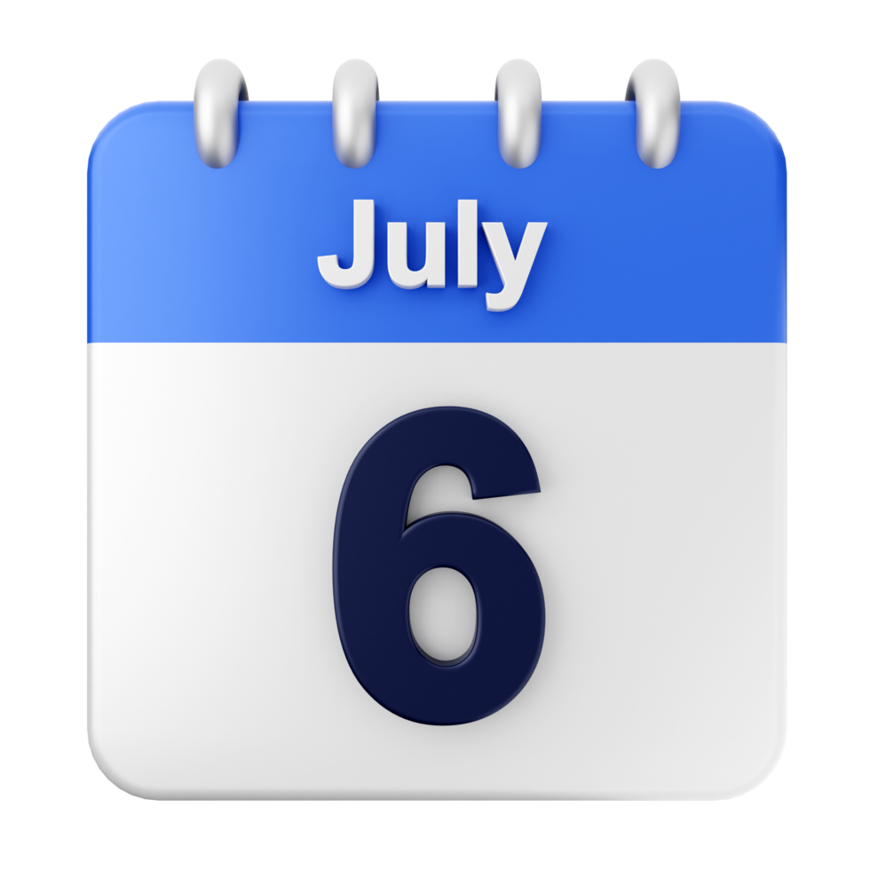 July 6th calendar icon png