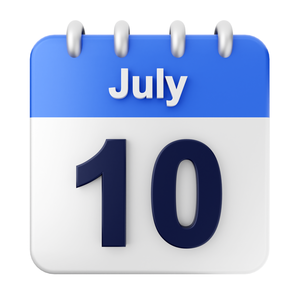 July 10th calendar icon png