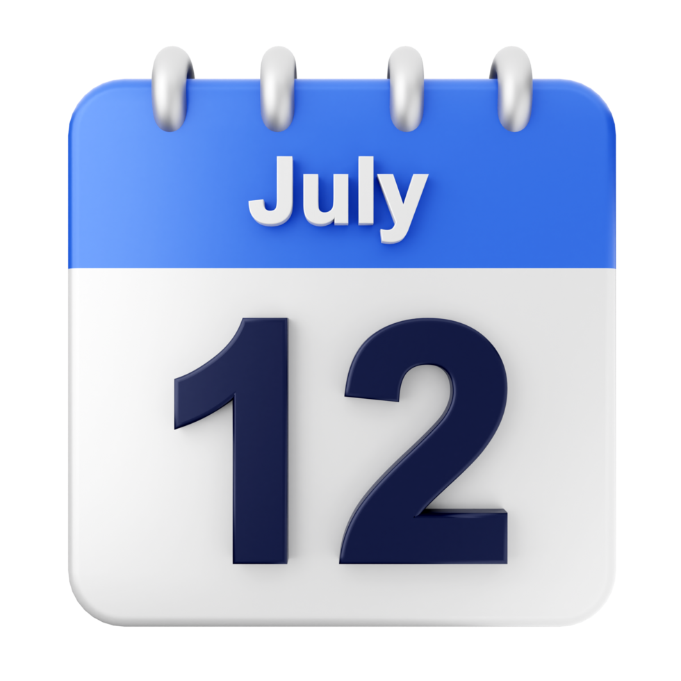 July 12th calendar icon png