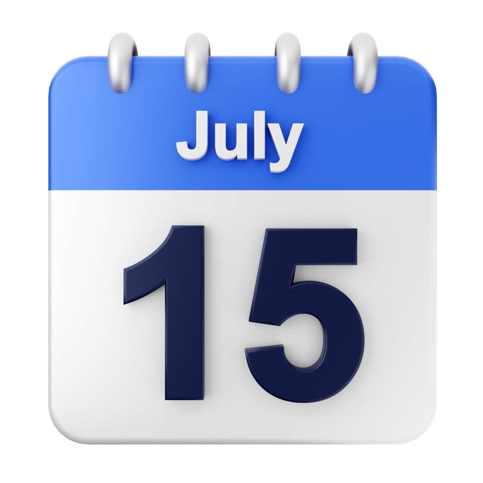 July 15th calendar icon png