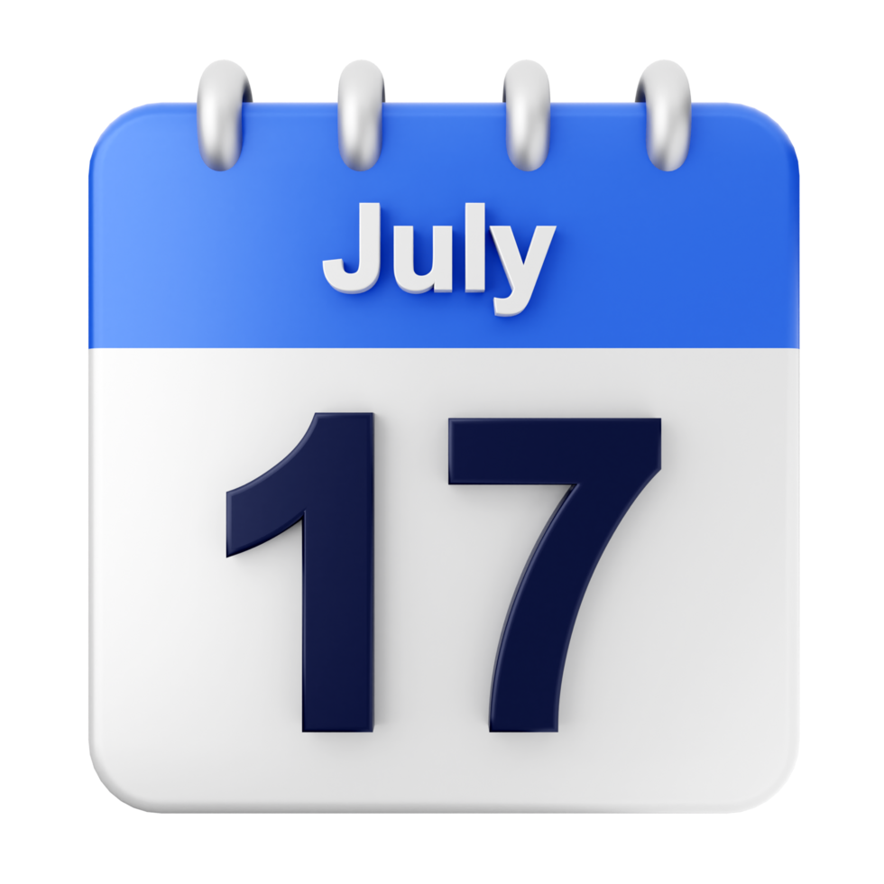 July 17th calendar icon png
