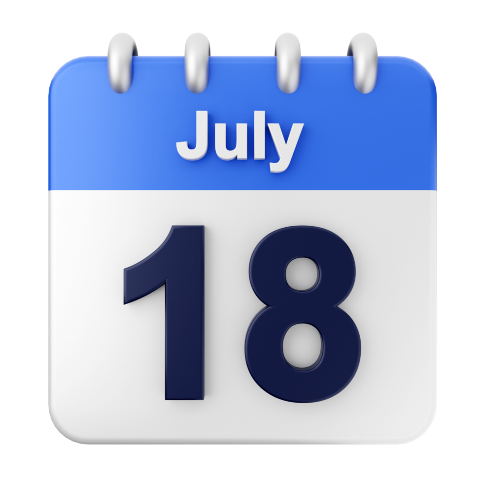 July 18th calendar icon png