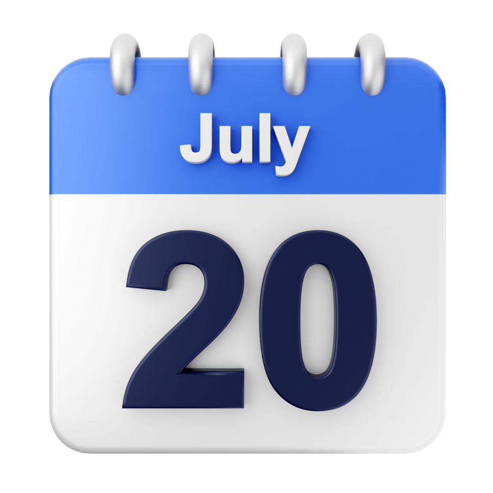 July 20th calendar icon png