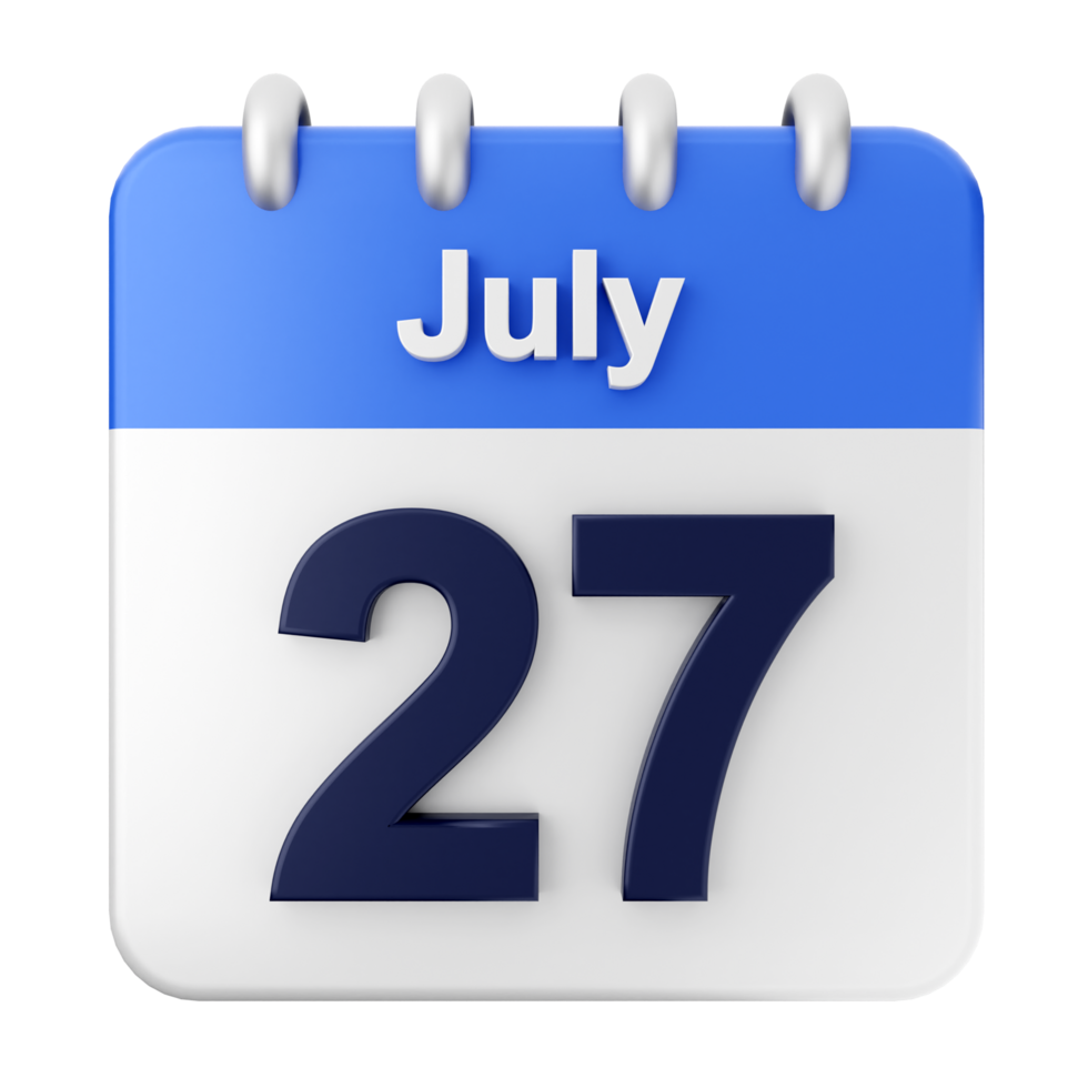 July 27th calendar icon png