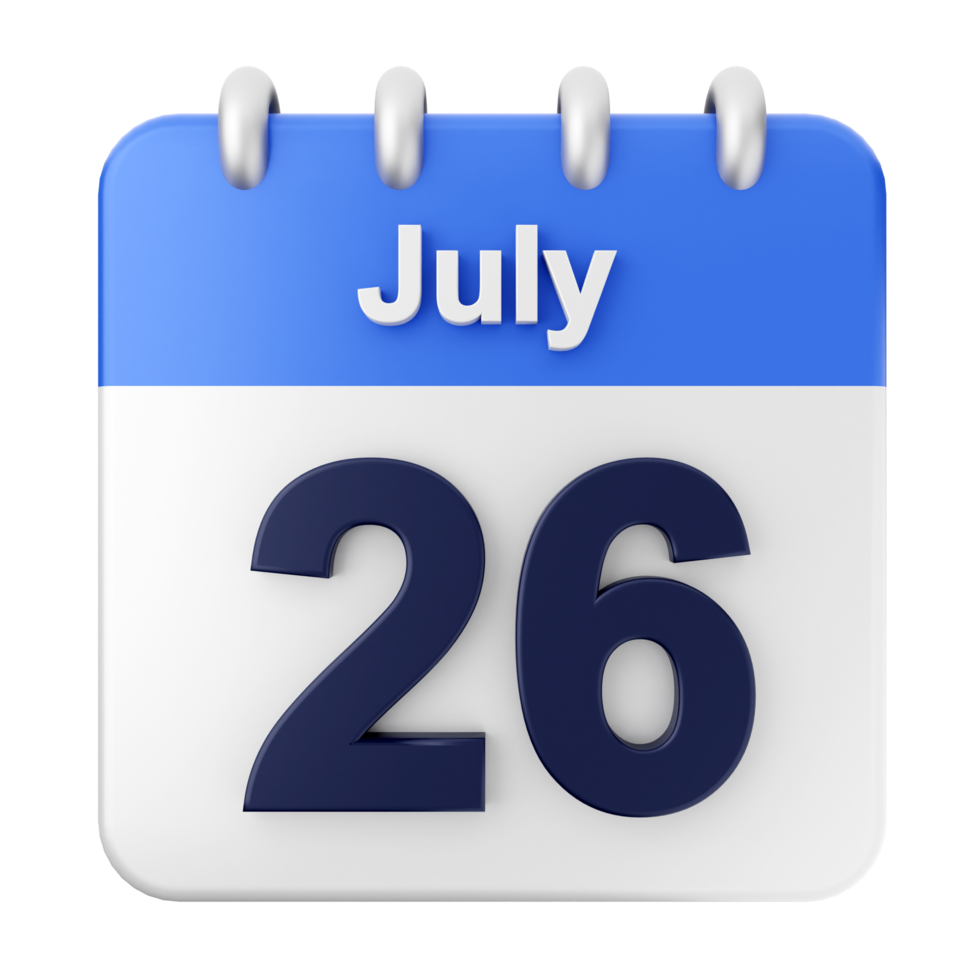 July 26th calendar icon png