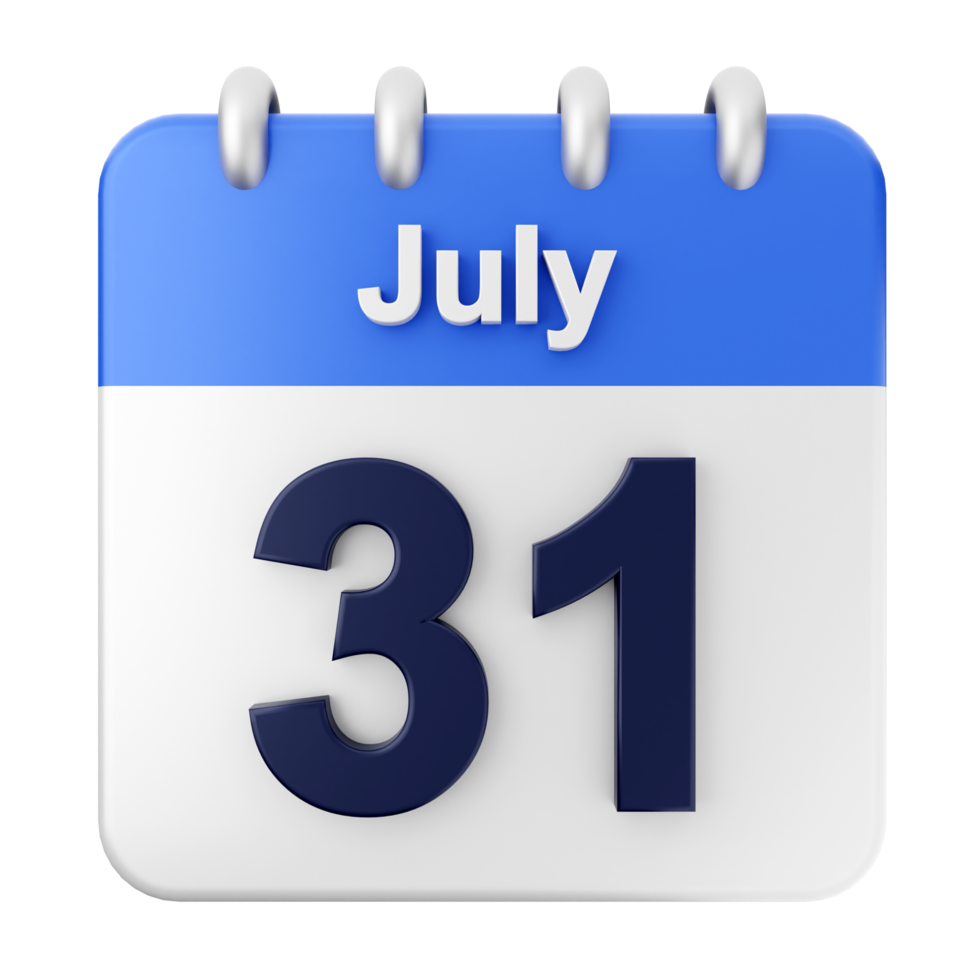 July 31, 2019 calendar icon png