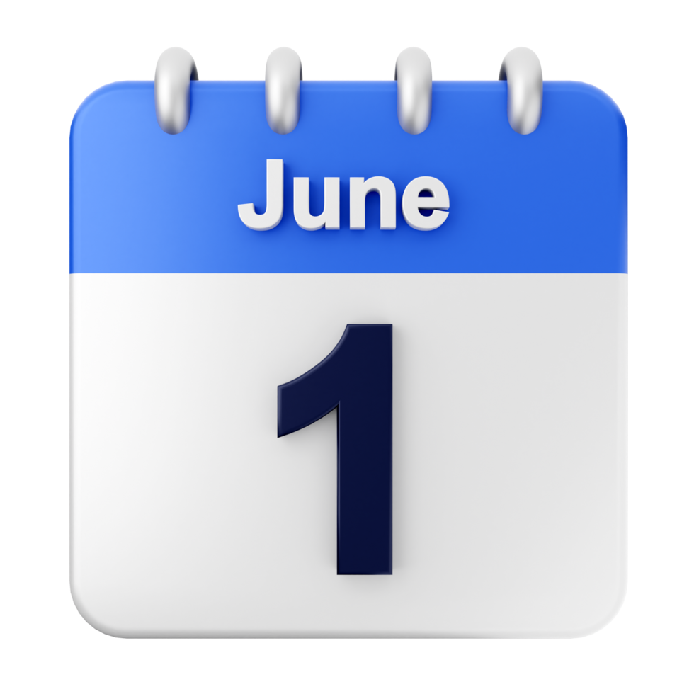 June 1 calendar icon png