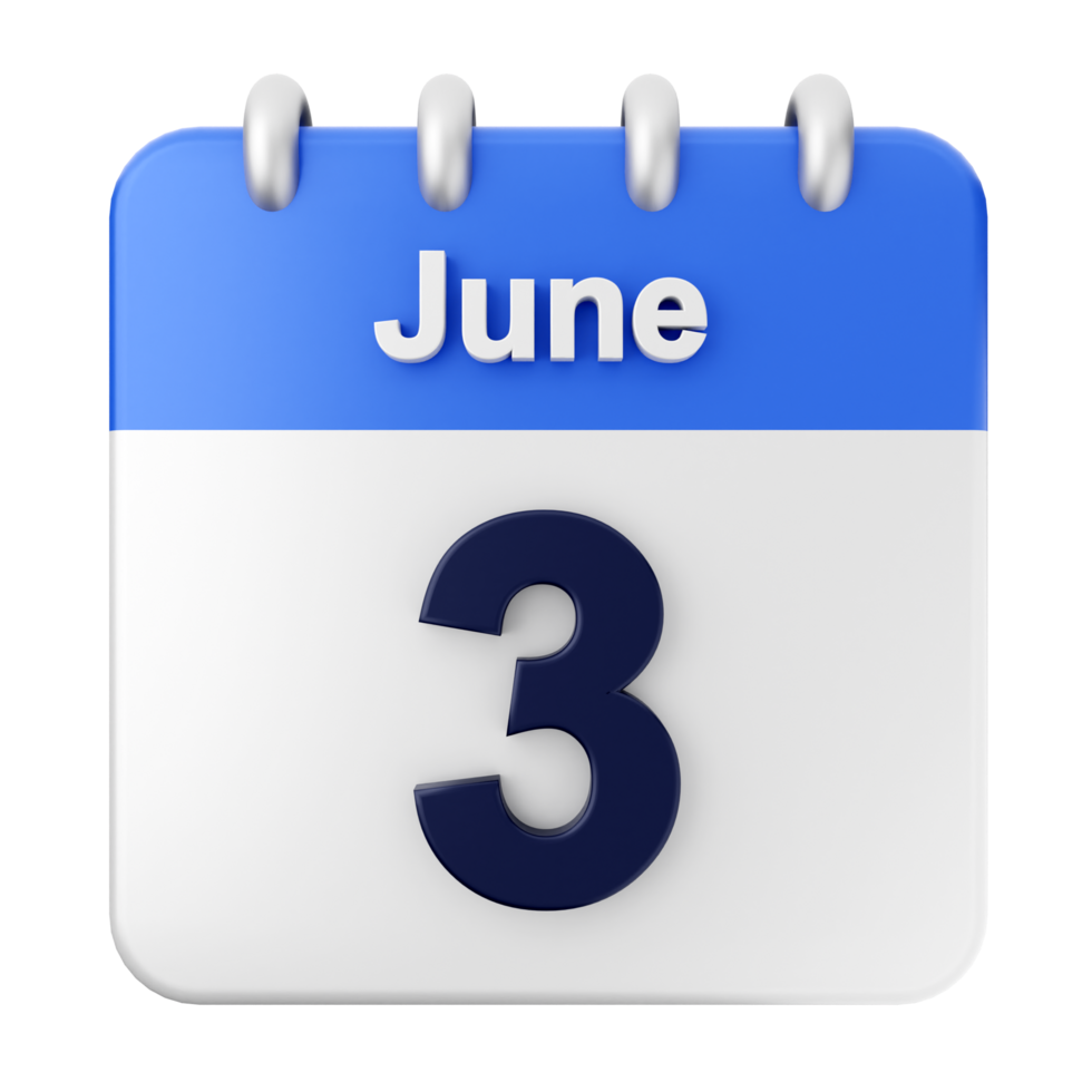 June 3rd calendar icon png