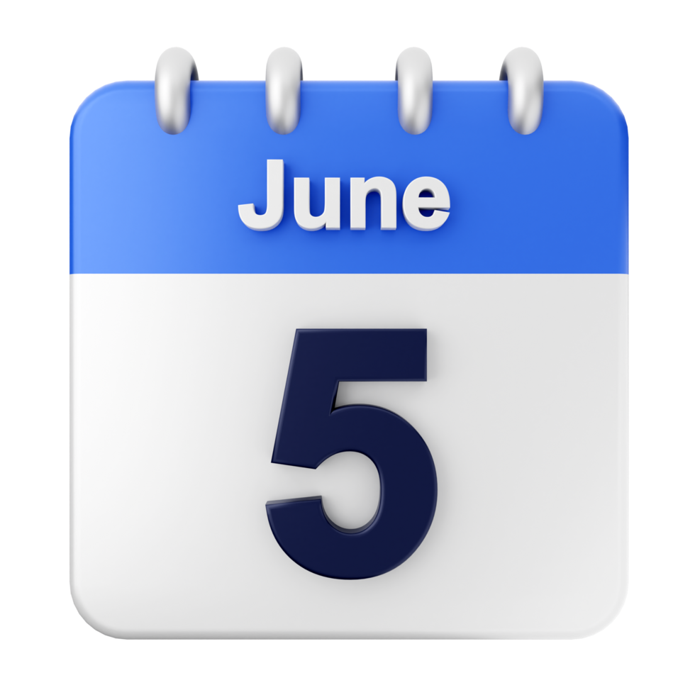 June 5th calendar icon png