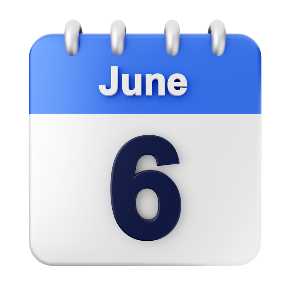 June 6th calendar icon png