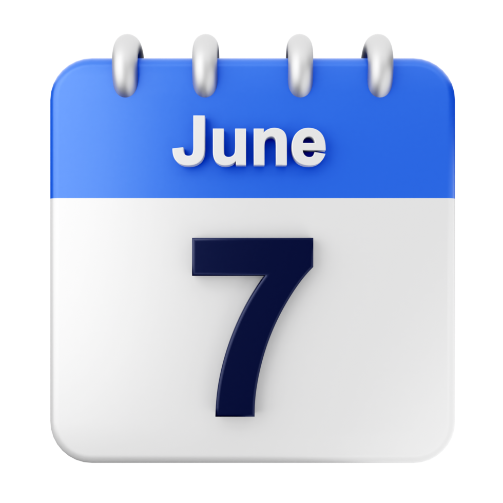 June 7th calendar icon png