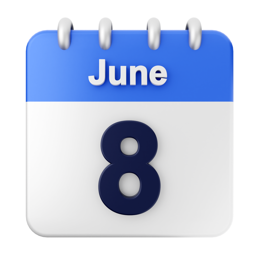 June 8th calendar icon png
