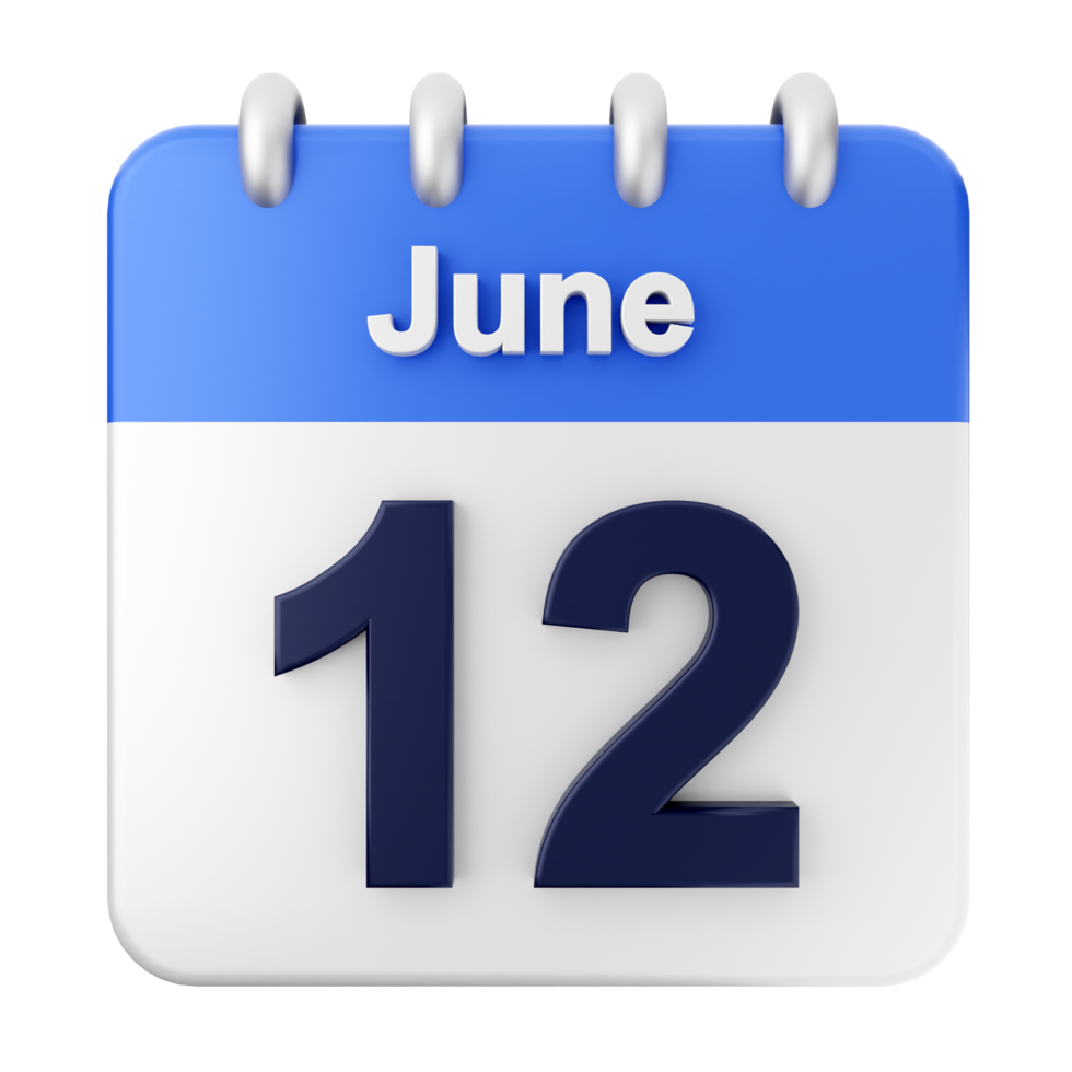 June 12th calendar icon png