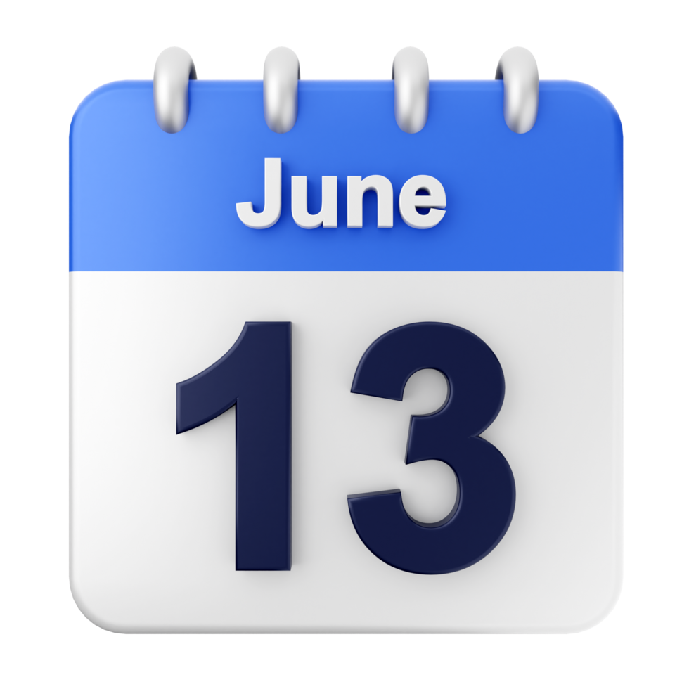 June 13th calendar icon png