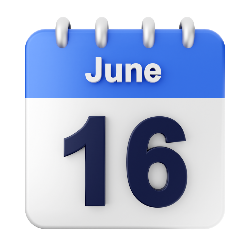 June 16th calendar icon png