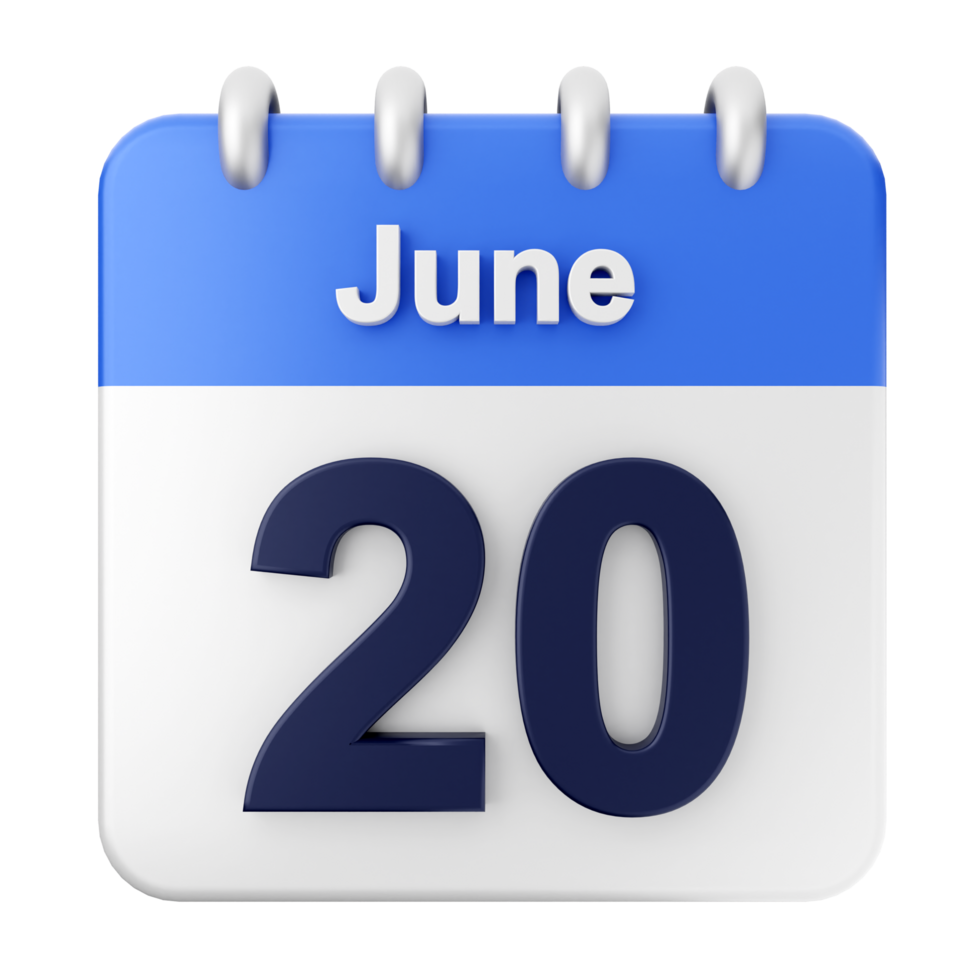 June 20th calendar icon png