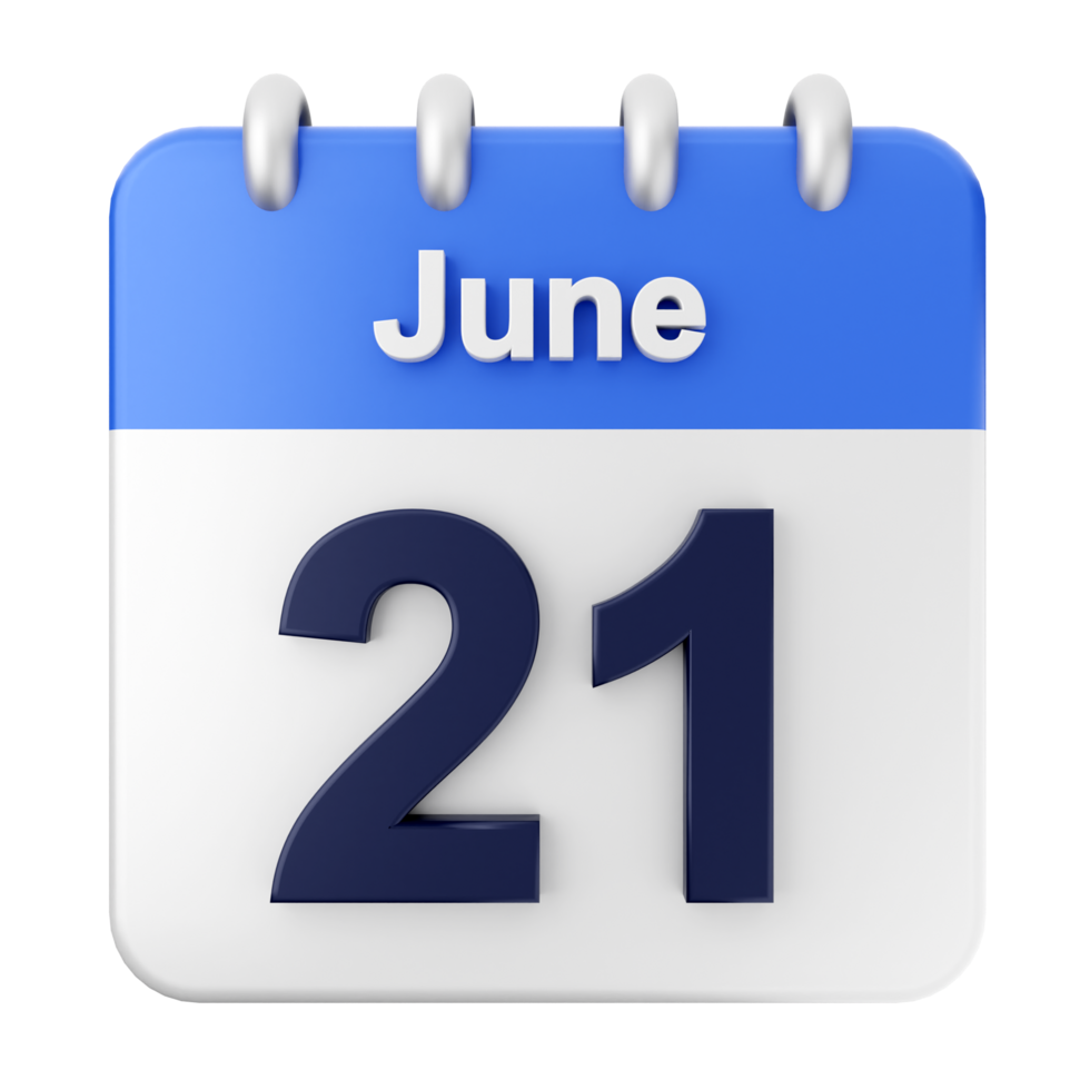 June 21 calendar icon png