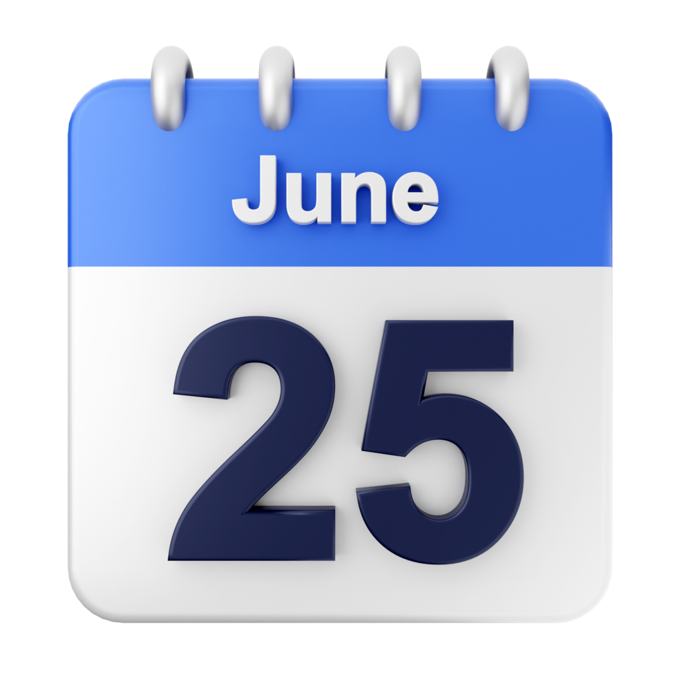 June 25th calendar icon png
