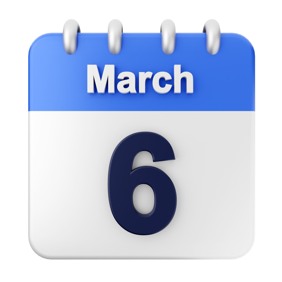 March 6th calendar icon png