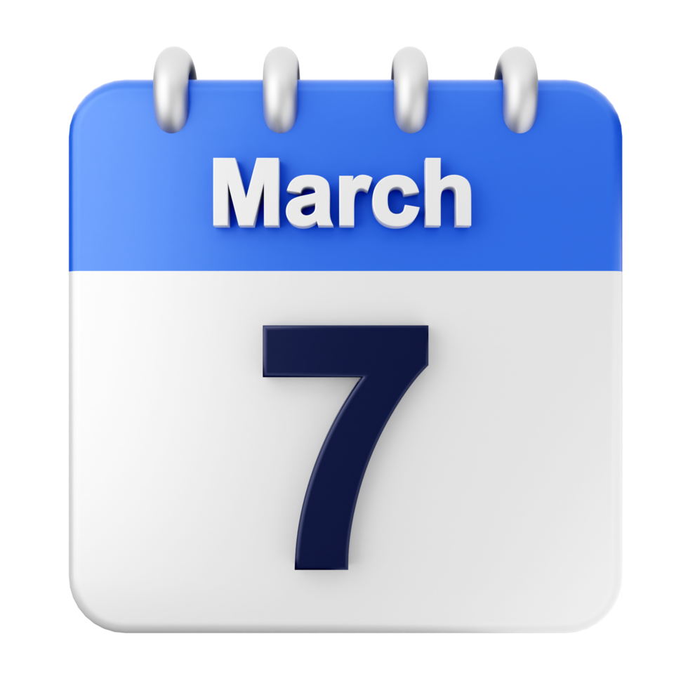 March 7th calendar icon png