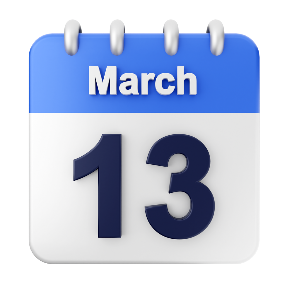 March 13th calendar icon png