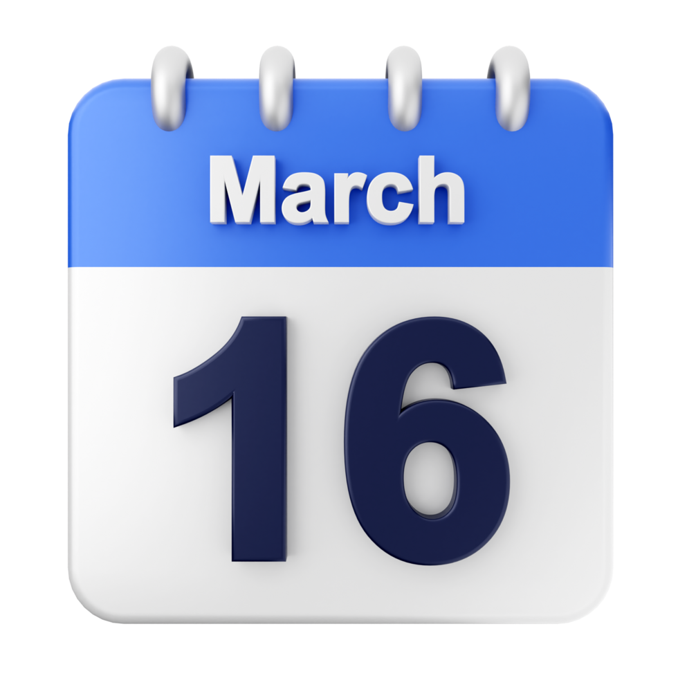 March 16th calendar icon png