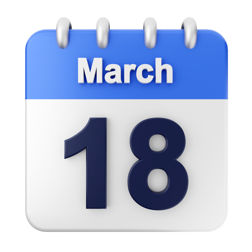 March 18th calendar icon png