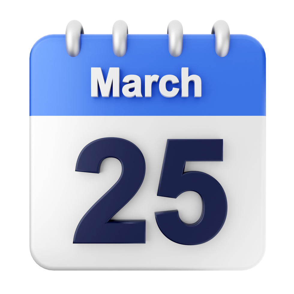 March 25th calendar icon png