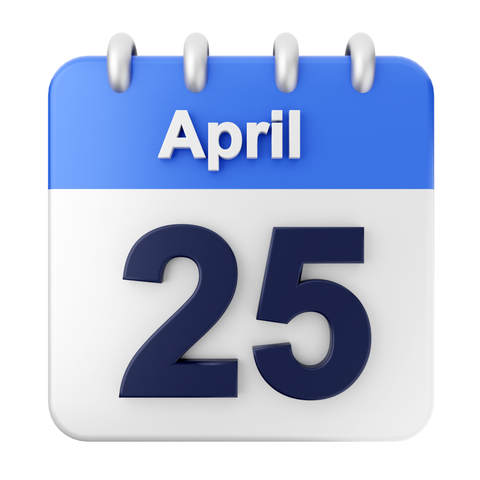 April 25th calendar icon png