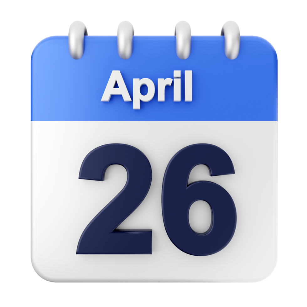 April 26th calendar icon png