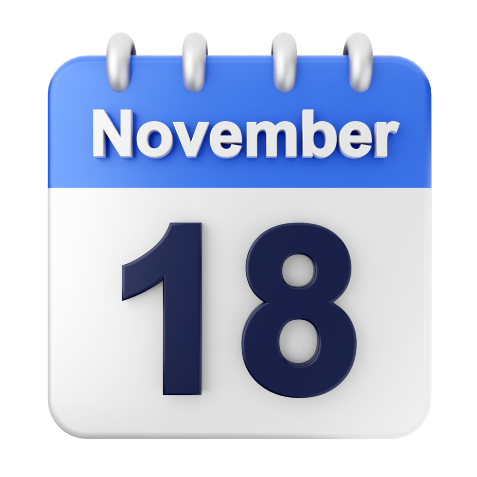 November 18th calendar icon png