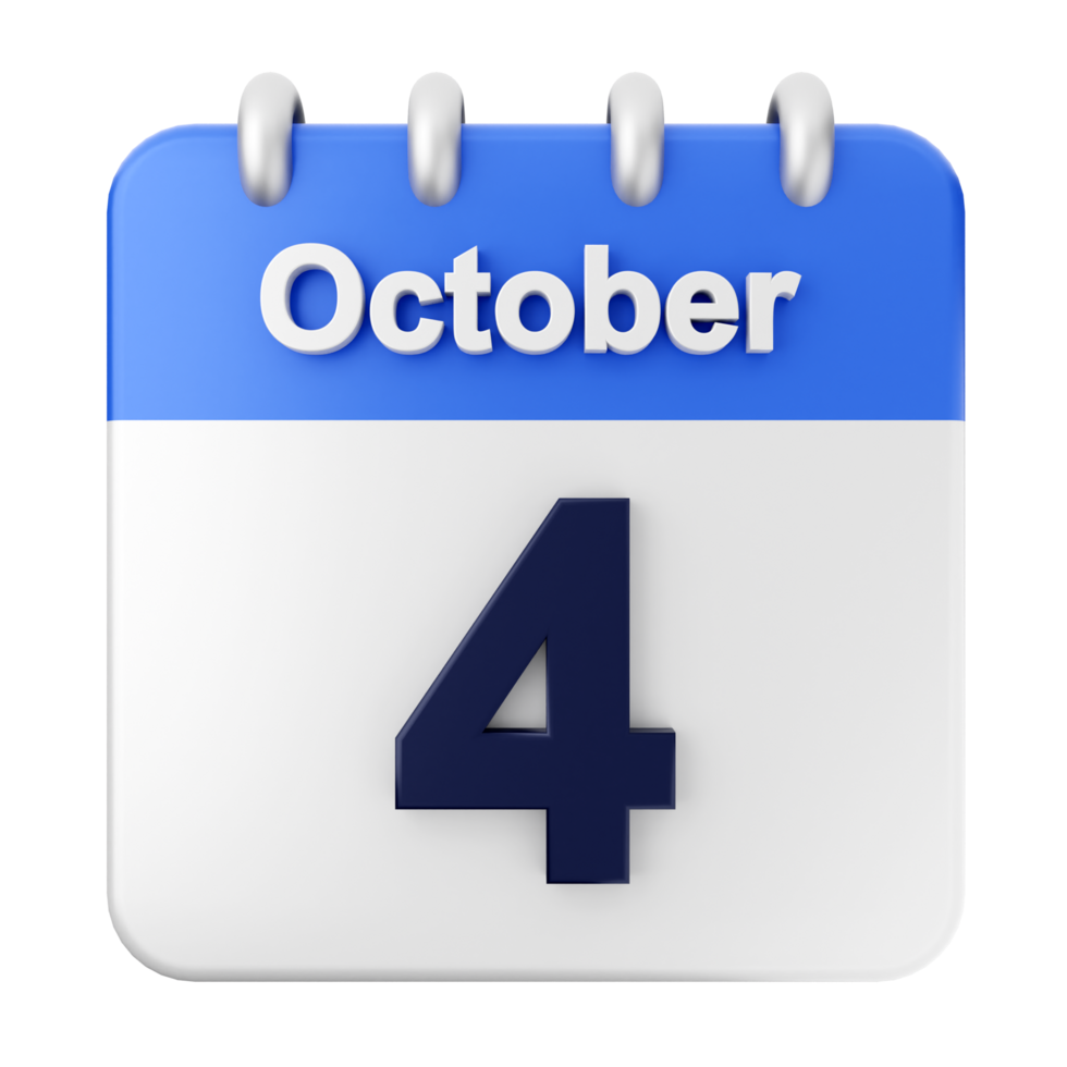 October 4th calendar icon png