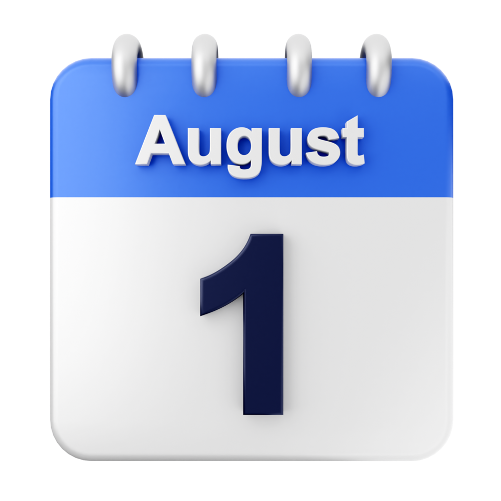 August 1 calendar icon png
