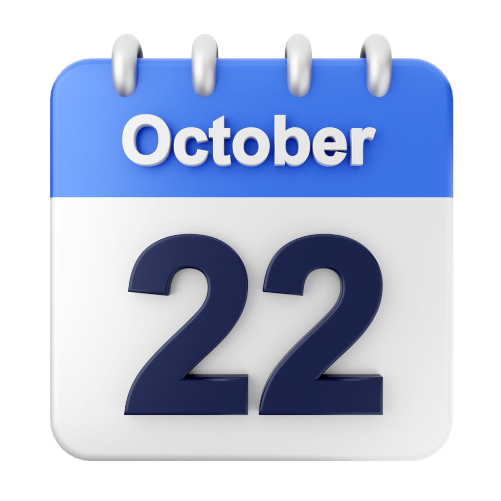 October 22, 2018 calendar icon png