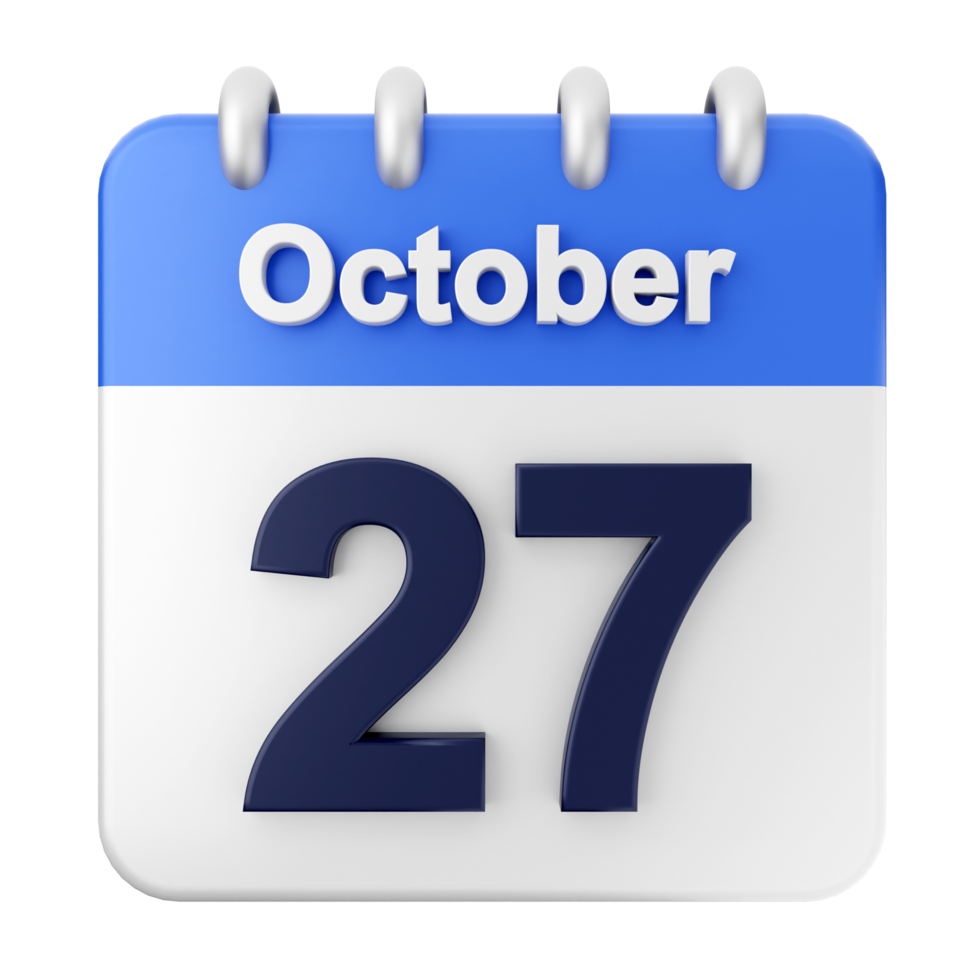 October 27th calendar icon png