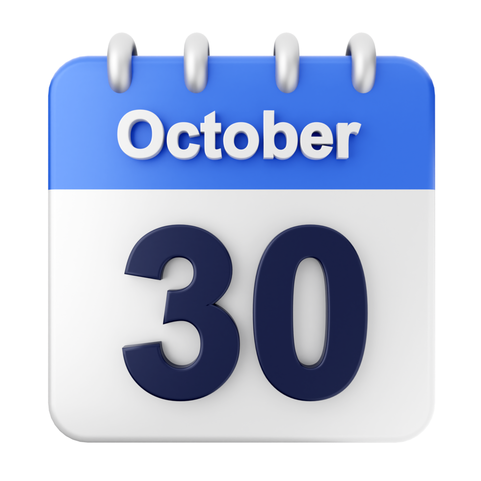 October 30th calendar icon png