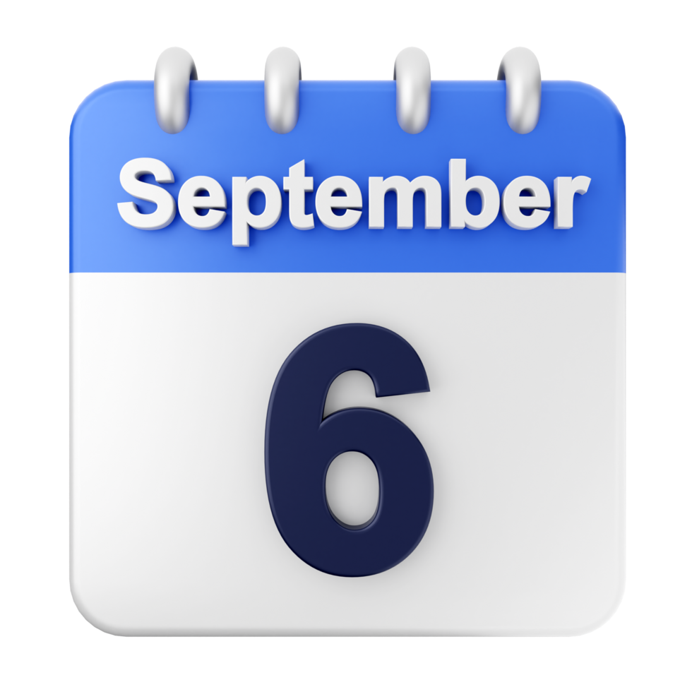 September 6th calendar icon png