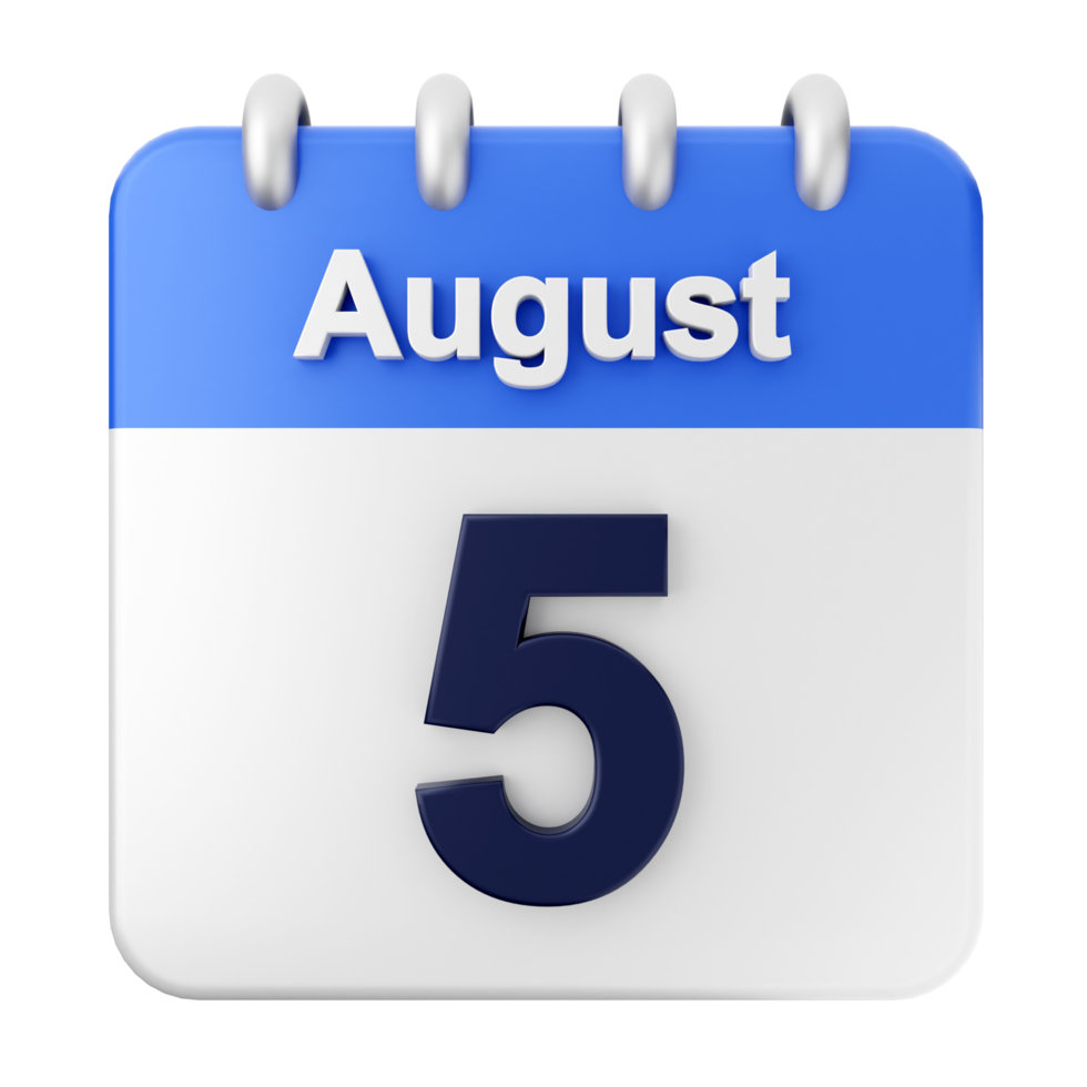 August 5th calendar icon png