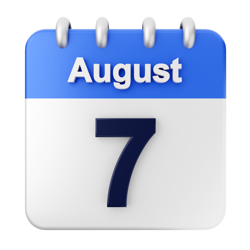 August 7th calendar icon png