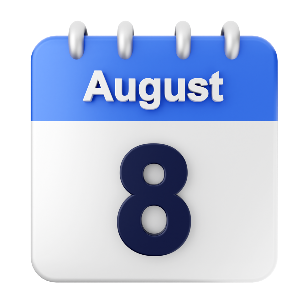 August 8th calendar icon png
