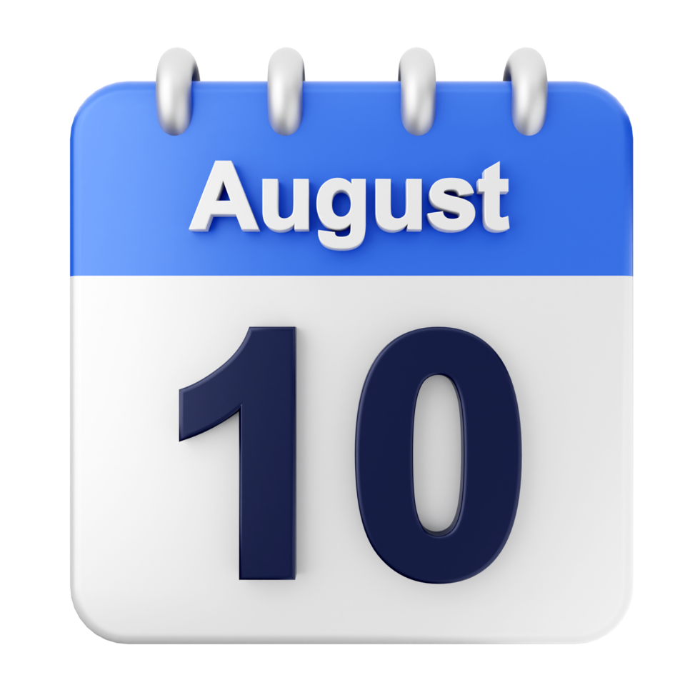 August 10th calendar icon png