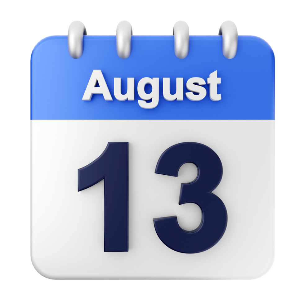 August 13th calendar icon png