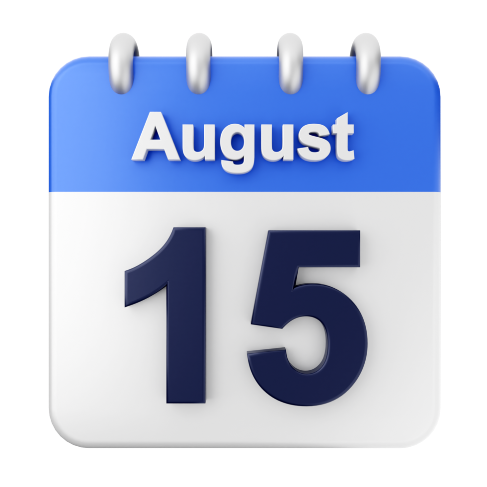 August 15th calendar icon png