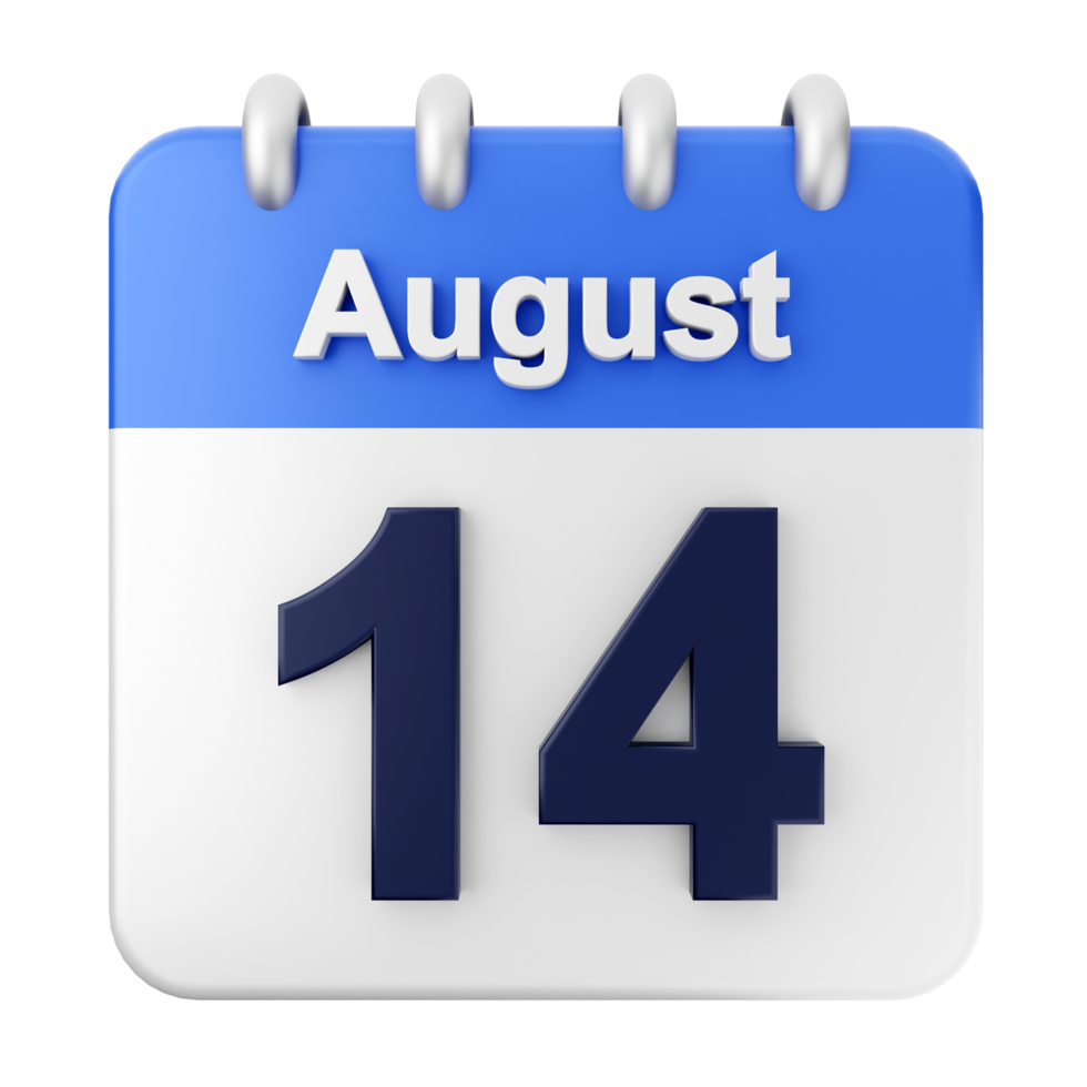 August 14th calendar icon png