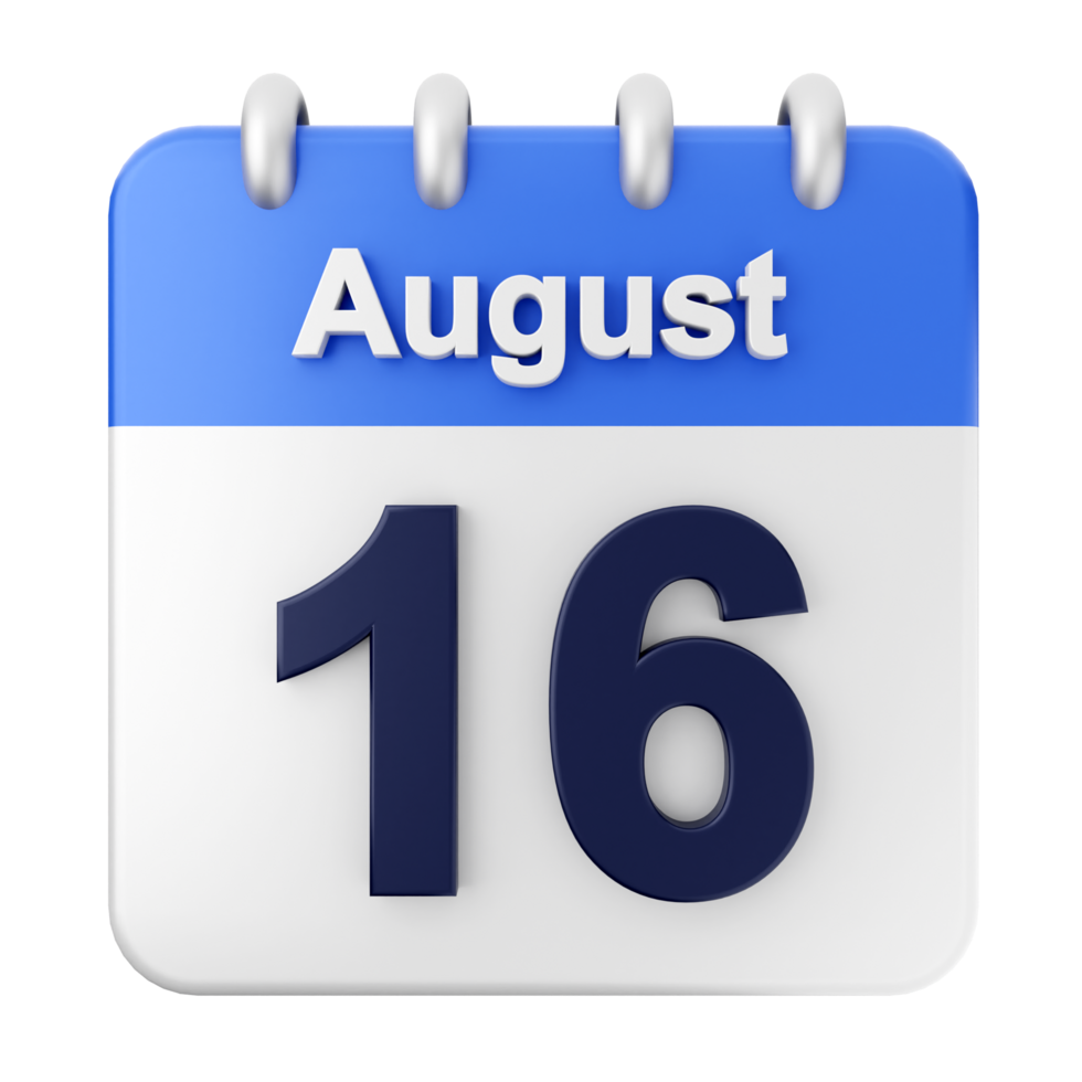 August 16th calendar icon png