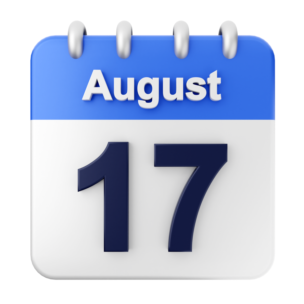 August 17th calendar icon png
