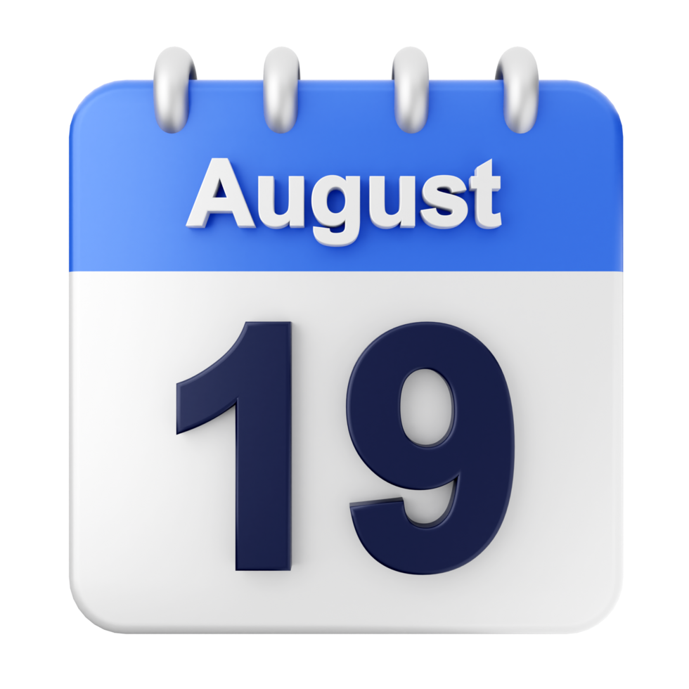 August 19th calendar icon png