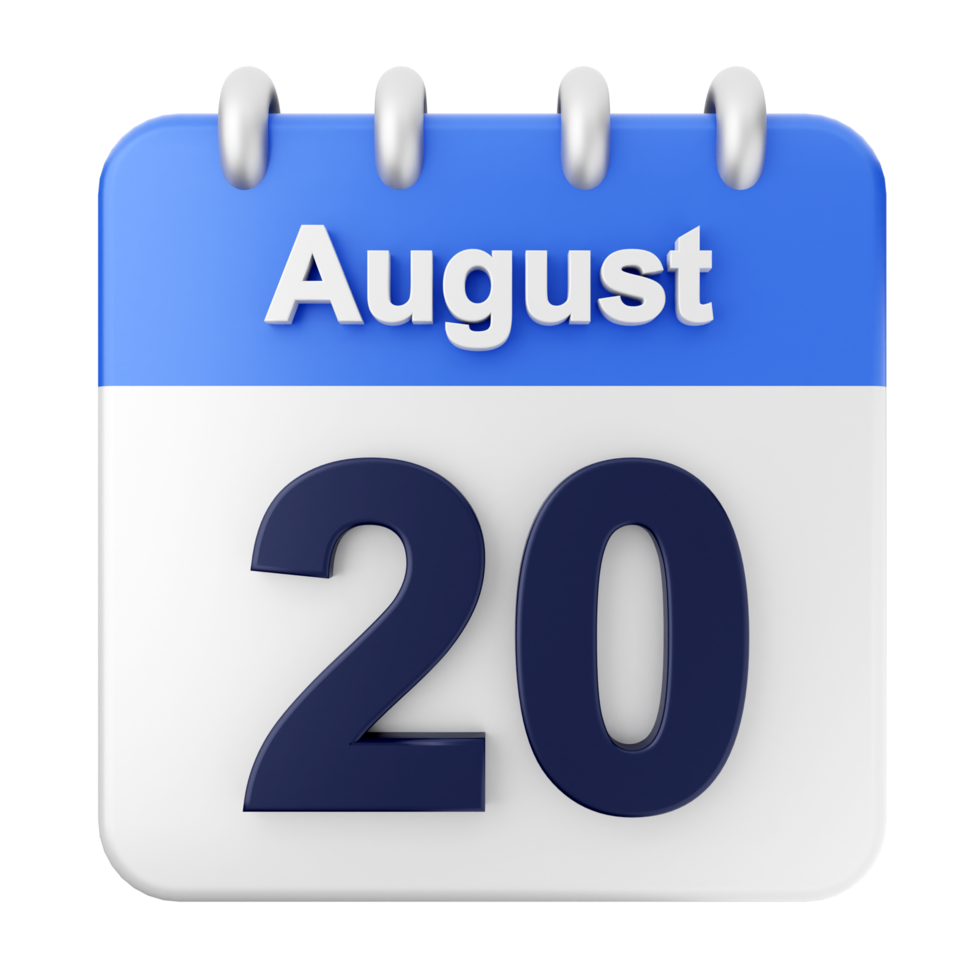 August 20th calendar icon png