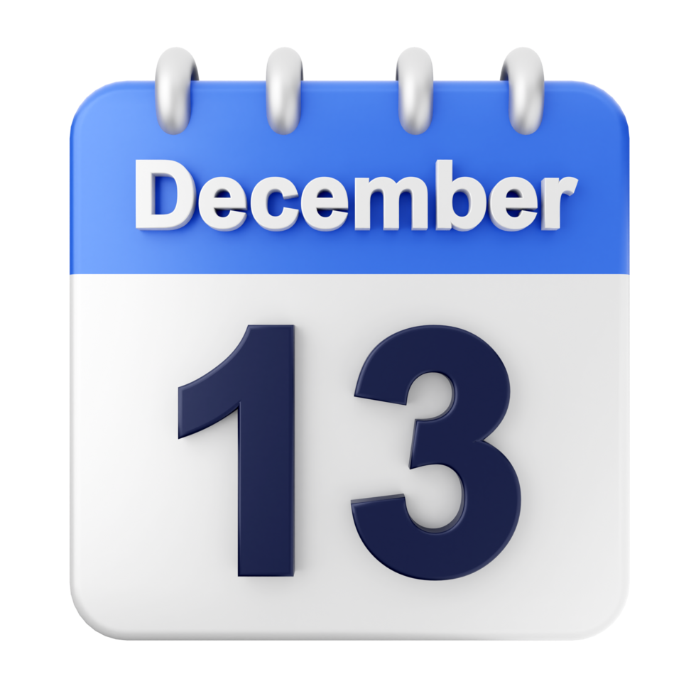 December 13th calendar icon png